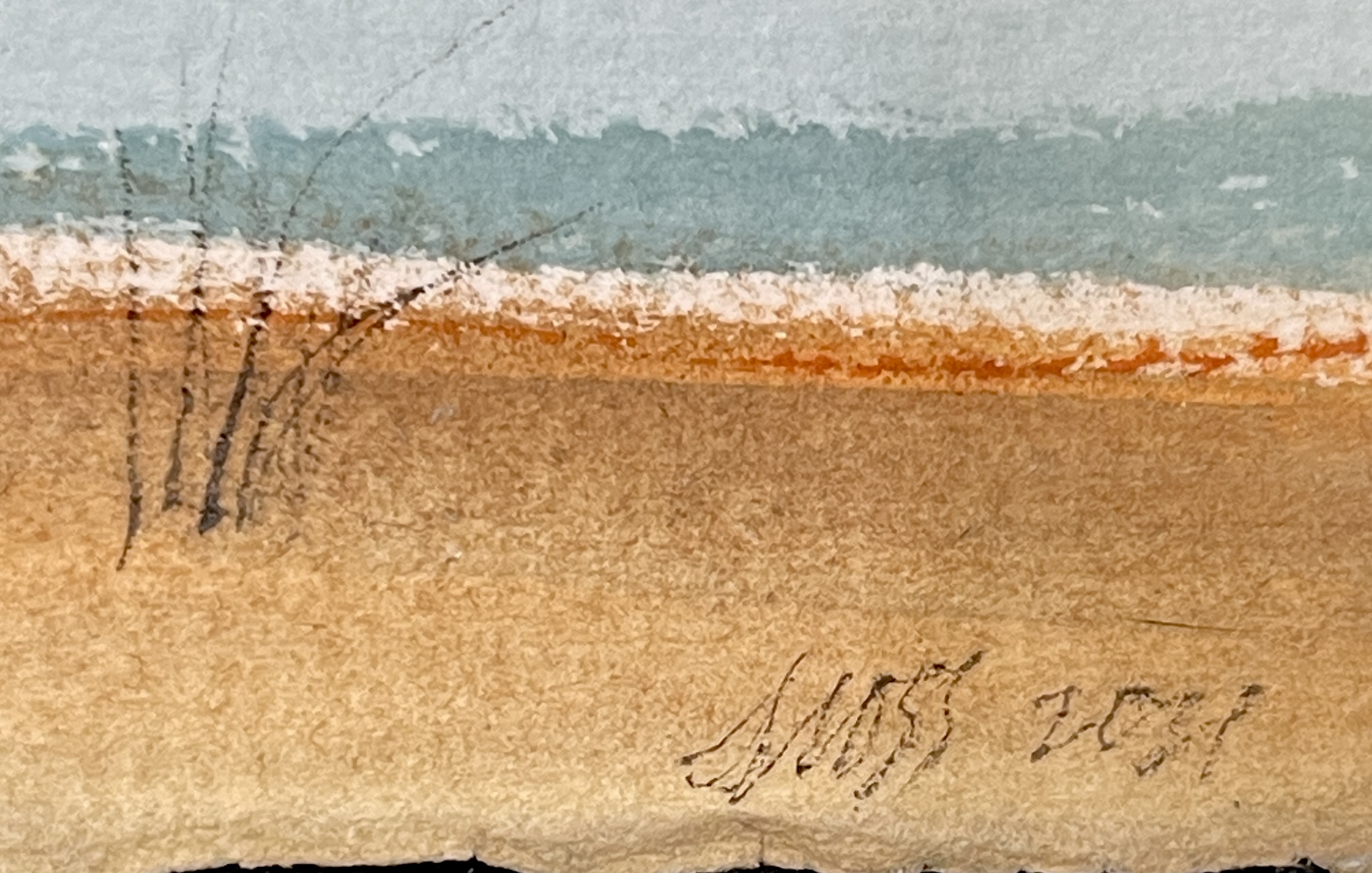 Goose On Shore Painting Signature