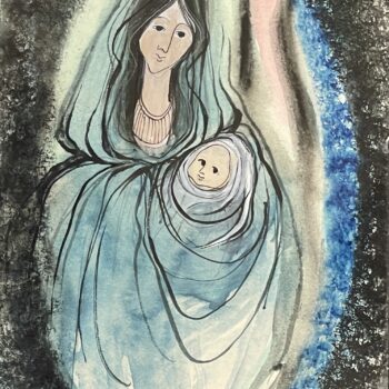 Madonna With Babe Painting