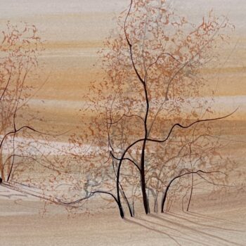 Peach And Tan Landscape Painting