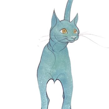 Turquoise Treasure Artist Proof rare Limited edition print by P. Buckley Moss - Cat Collection.
