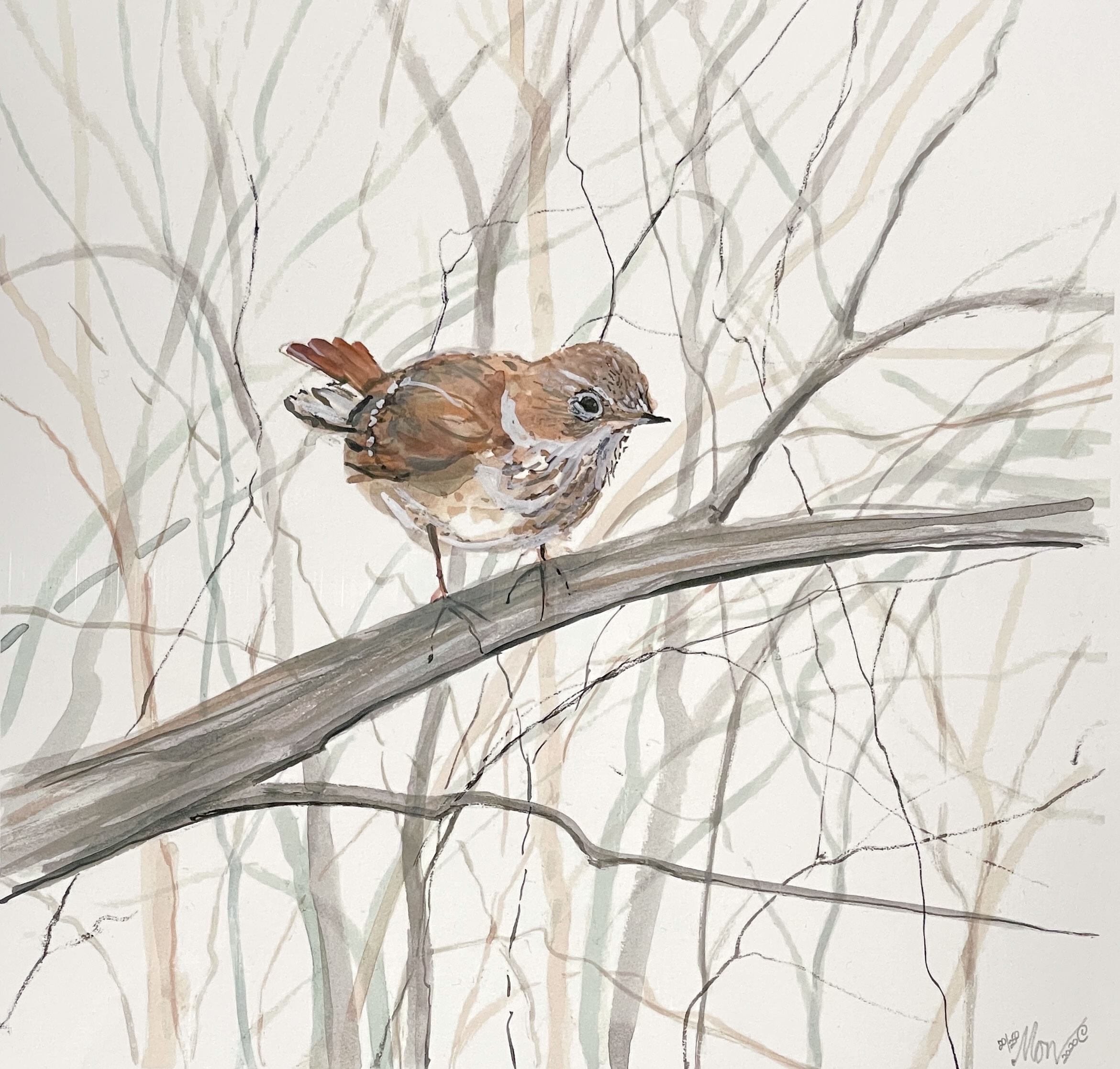 Curious Visitor limited edition print by P. Buckley Moss - Bird Collection.