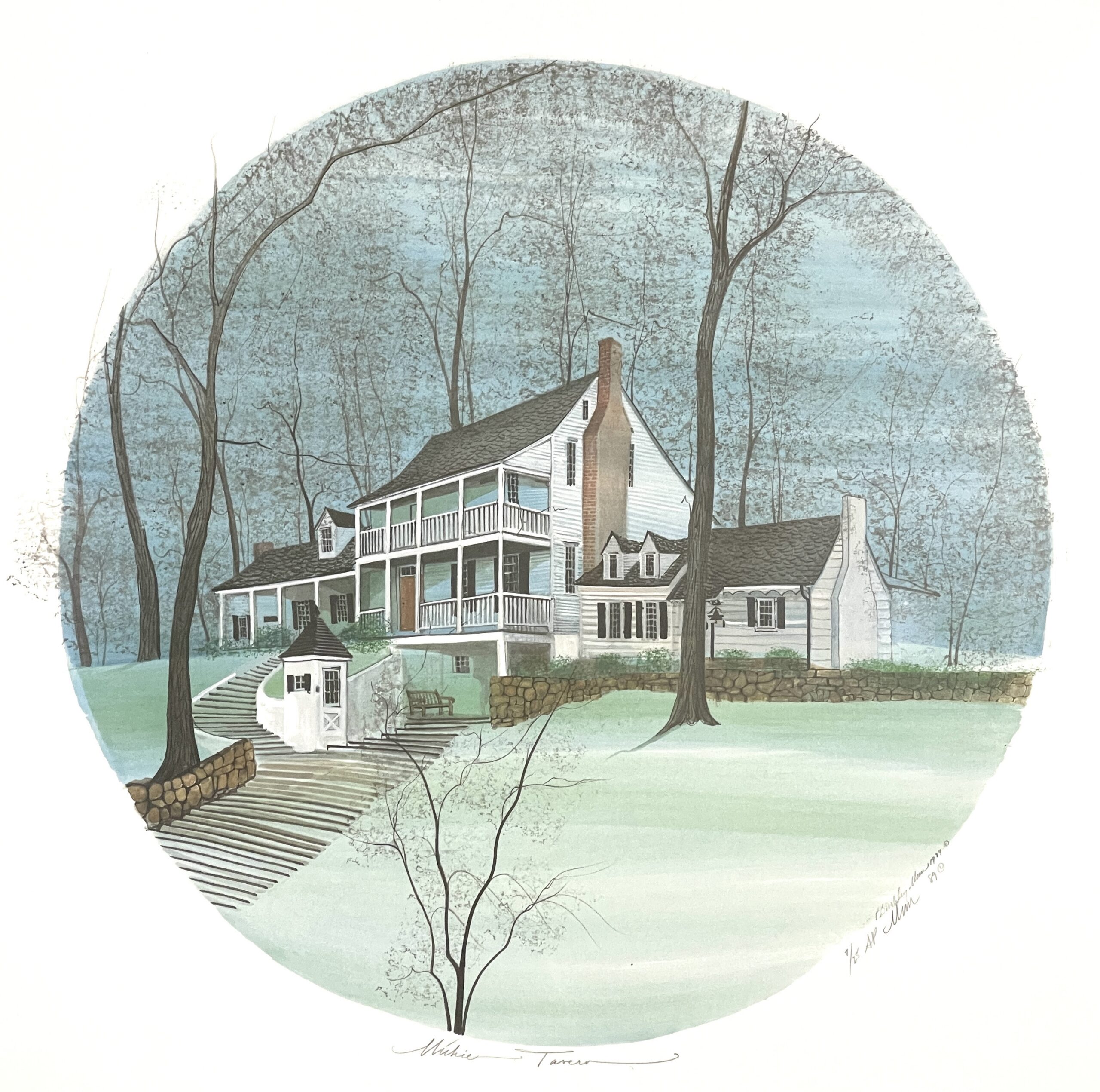 Michie Tavern Artist Proof rare limited edition by P. Buckley Moss - Historic Landmark Collection.