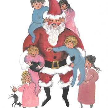 Santa's Joy limited edition print by P. Buckley Moss - Christmas Collection.