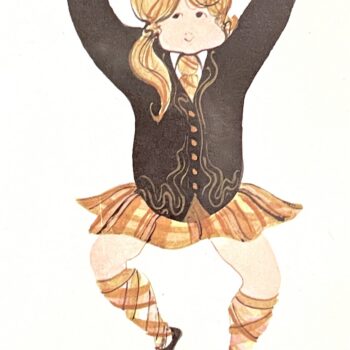 Highland Fling limited edition print by P. Buckley Moss - One Girl and Ballet Collections.